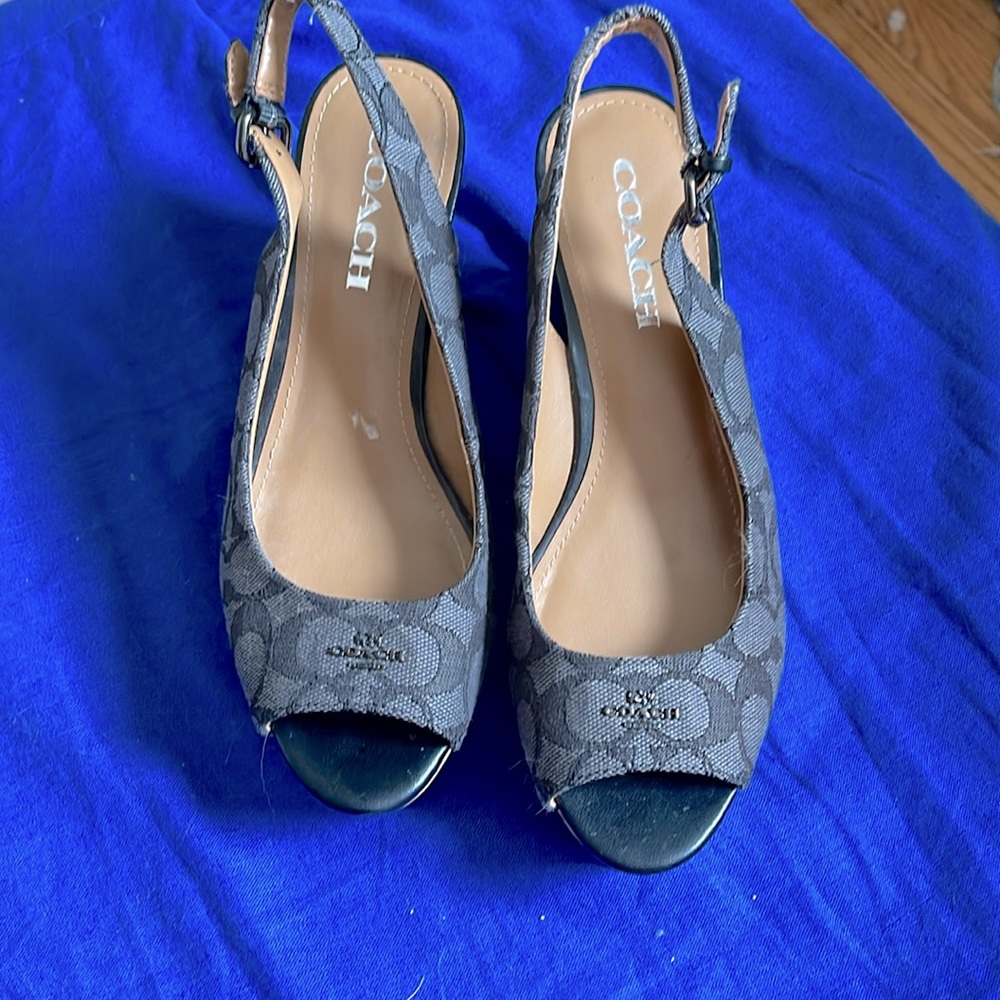 Open Toe Classy Coach shoes size 7.5 never worn.